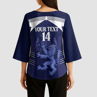 Scotland Football Custom Kimono Sleeve Blouse 2026 Come On Scottish Dragon Thistle - Wonder Print Shop