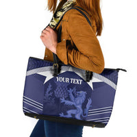 Scotland Football Custom Leather Tote Bag 2026 Come On Scottish Dragon Thistle - Wonder Print Shop