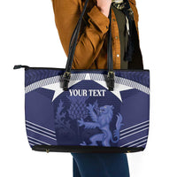 Scotland Football Custom Leather Tote Bag 2026 Come On Scottish Dragon Thistle - Wonder Print Shop