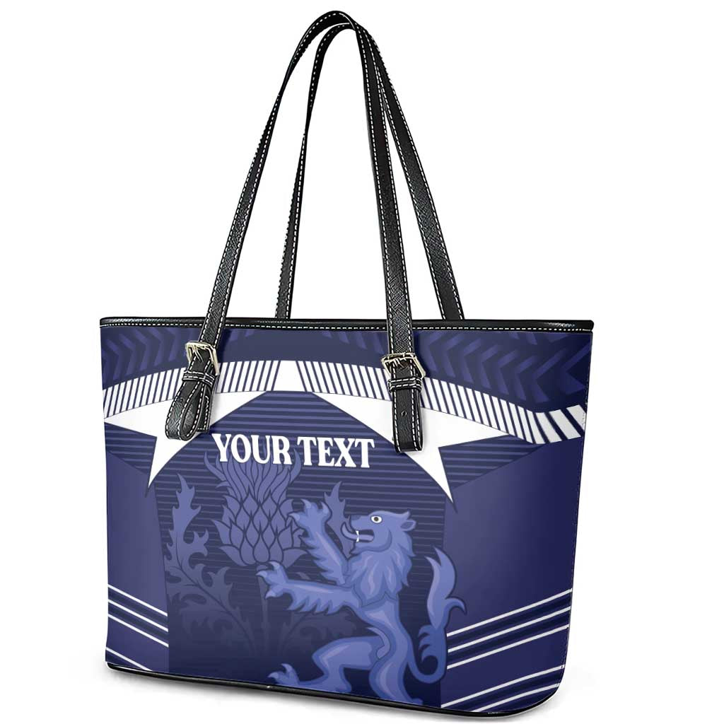 Scotland Football Custom Leather Tote Bag 2026 Come On Scottish Dragon Thistle - Wonder Print Shop