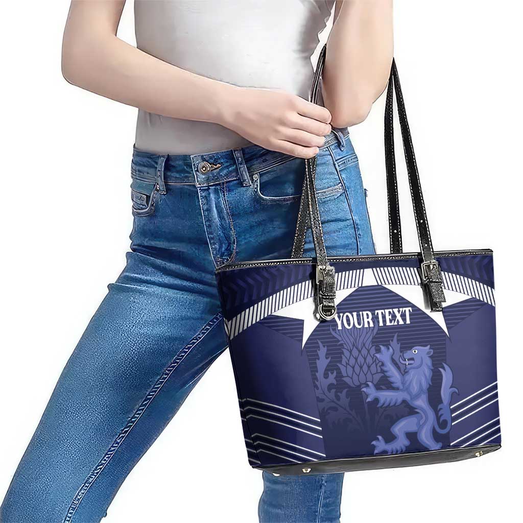 Scotland Football Custom Leather Tote Bag 2026 Come On Scottish Dragon Thistle - Wonder Print Shop