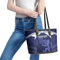 Scotland Football Custom Leather Tote Bag 2026 Come On Scottish Dragon Thistle - Wonder Print Shop
