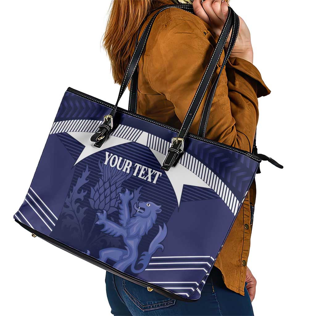 Scotland Football Custom Leather Tote Bag 2026 Come On Scottish Dragon Thistle - Wonder Print Shop