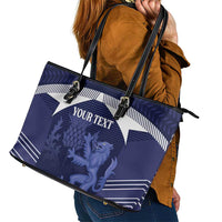 Scotland Football Custom Leather Tote Bag 2026 Come On Scottish Dragon Thistle - Wonder Print Shop
