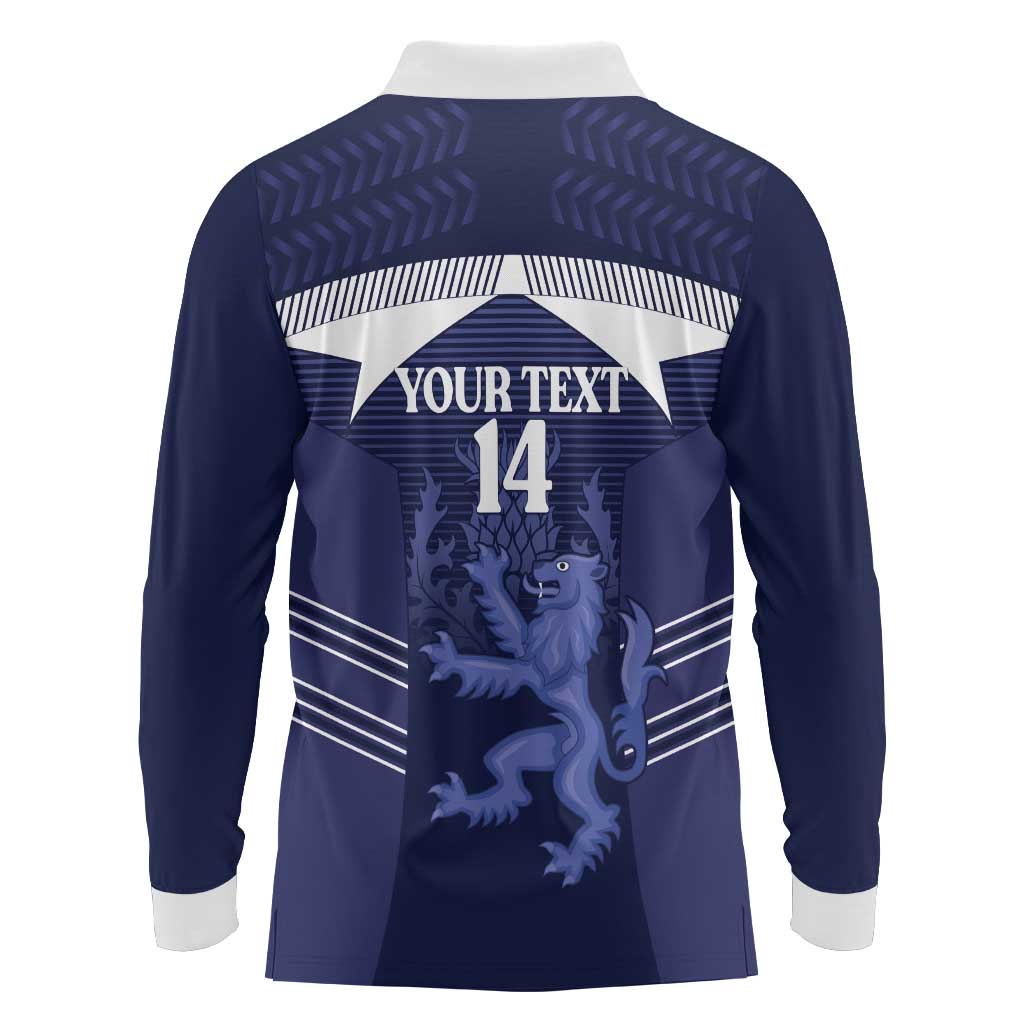 Scotland Football Custom Long Sleeve Polo Shirt 2026 Come On Scottish Dragon Thistle - Wonder Print Shop