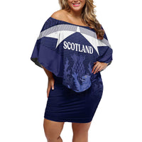 Scotland Football Custom Off Shoulder Short Dress 2026 Come On Scottish Dragon Thistle - Wonder Print Shop