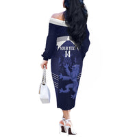 Scotland Football Custom Off The Shoulder Long Sleeve Dress 2026 Come On Scottish Dragon Thistle - Wonder Print Shop