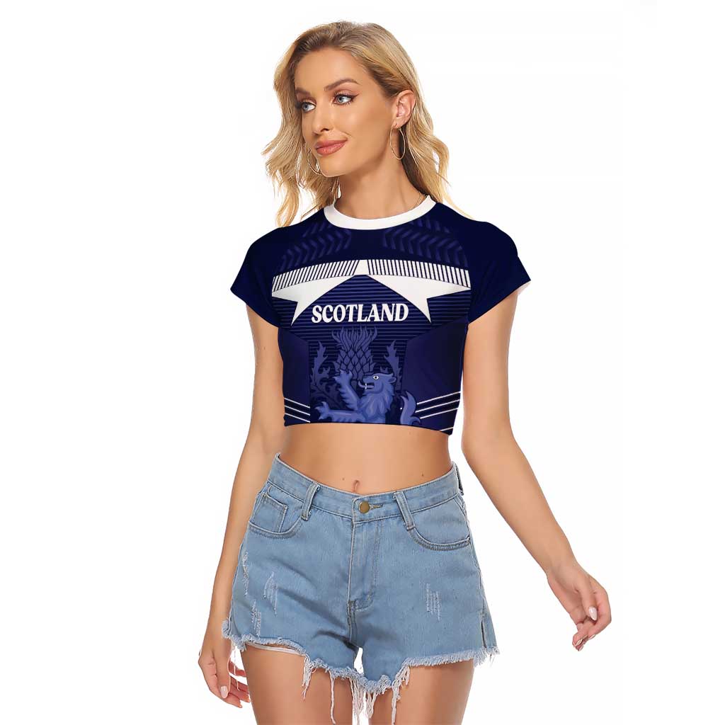 Scotland Football Custom Raglan Cropped T Shirt 2026 Come On Scottish Dragon Thistle - Wonder Print Shop