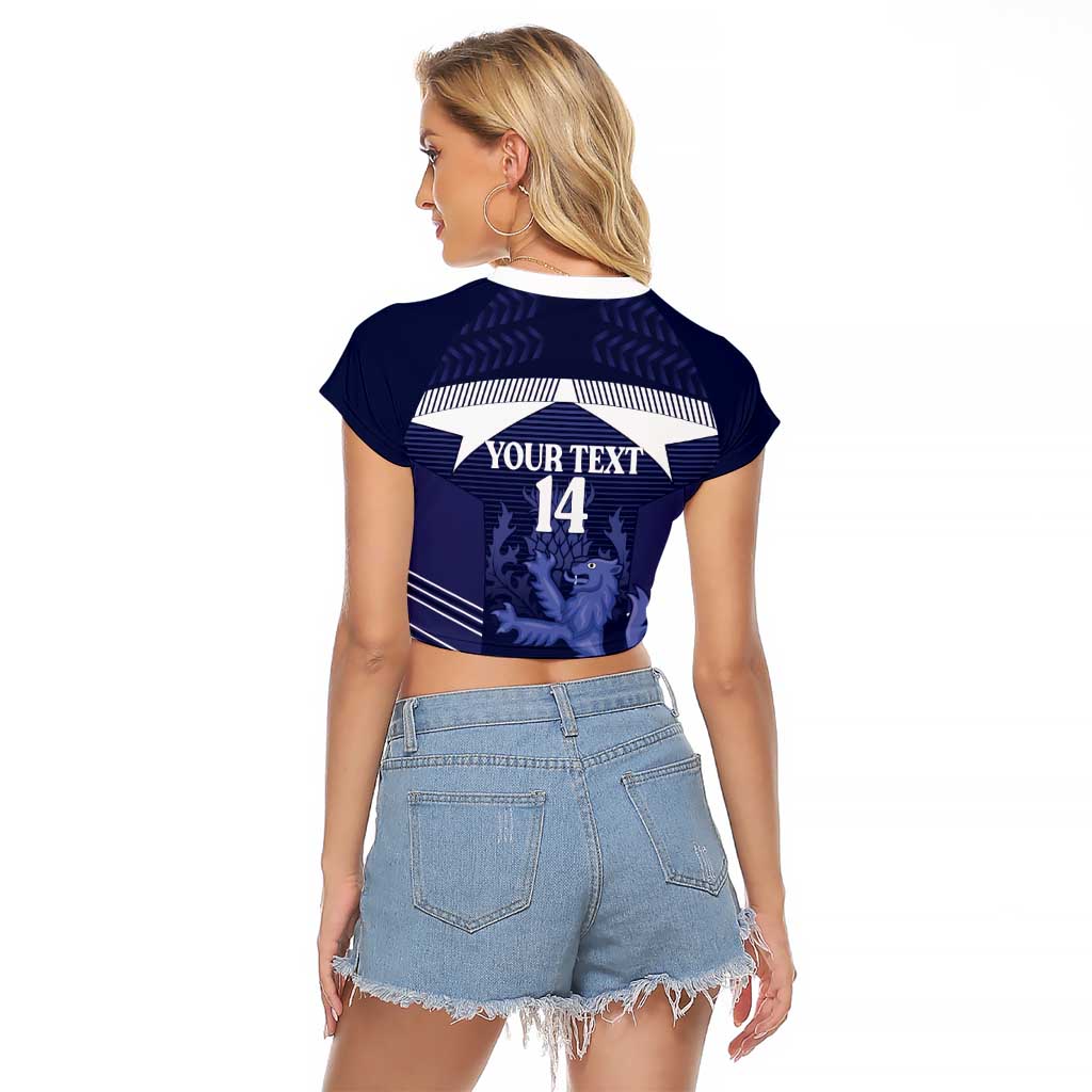 Scotland Football Custom Raglan Cropped T Shirt 2026 Come On Scottish Dragon Thistle - Wonder Print Shop