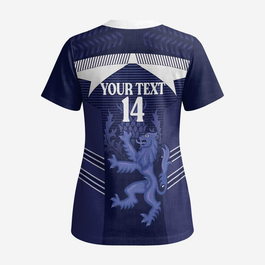 Scotland Football Custom Scrub Top 2026 Come On Scottish Dragon Thistle - Wonder Print Shop