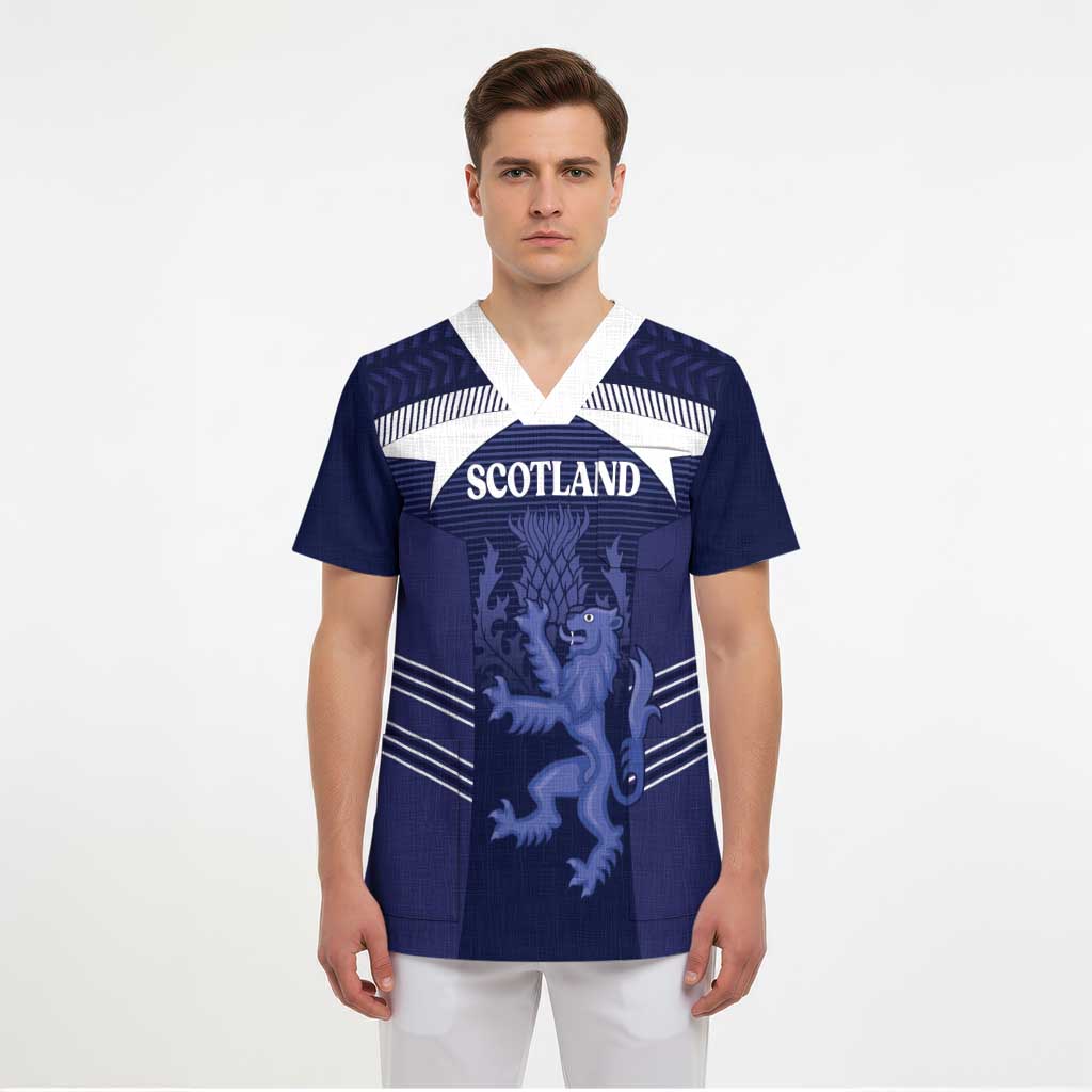 Scotland Football Custom Scrub Top 2026 Come On Scottish Dragon Thistle - Wonder Print Shop