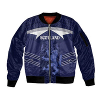 Scotland Football Custom Sleeve Zip Bomber Jacket 2026 Come On Scottish Dragon Thistle - Wonder Print Shop