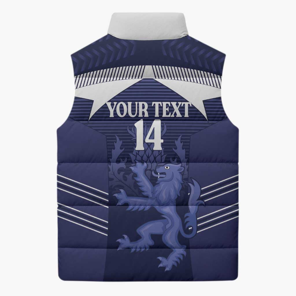 Scotland Football Custom Sleeveless Puffer Jacket 2026 Come On Scottish Dragon Thistle - Wonder Print Shop