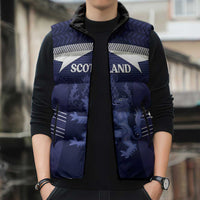 Scotland Football Custom Sleeveless Puffer Jacket 2026 Come On Scottish Dragon Thistle - Wonder Print Shop