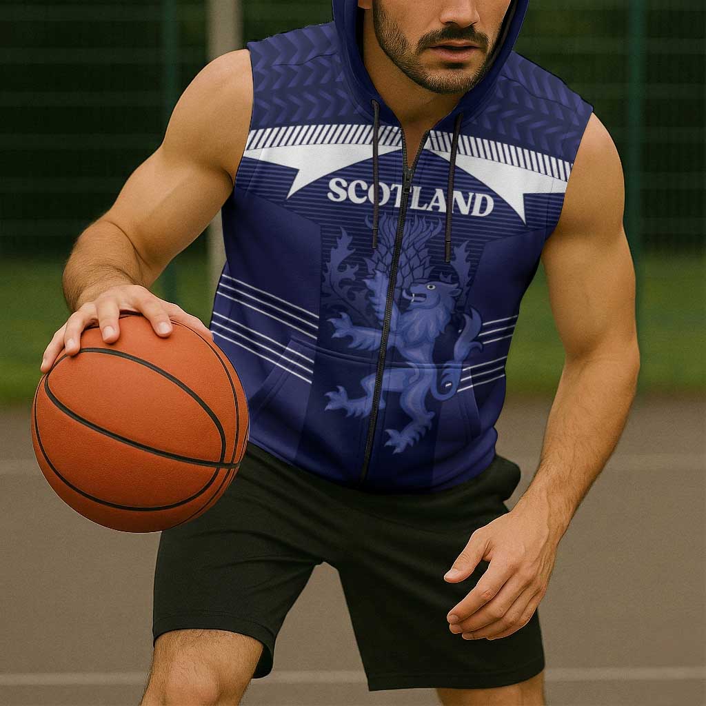 Scotland Football Custom Sleeveless Zip Hoodie 2026 Come On Scottish Dragon Thistle - Wonder Print Shop