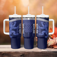 Scotland Football Custom Tumbler With Handle 2026 Come On Scottish Dragon Thistle - Wonder Print Shop