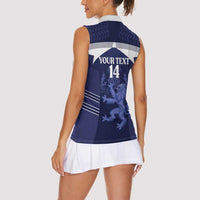 Scotland Football Custom Women Sleeveless Polo Shirt 2026 Come On Scottish Dragon Thistle - Wonder Print Shop