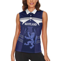 Scotland Football Custom Women Sleeveless Polo Shirt 2026 Come On Scottish Dragon Thistle - Wonder Print Shop