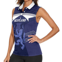 Scotland Football Custom Women Sleeveless Polo Shirt 2026 Come On Scottish Dragon Thistle - Wonder Print Shop