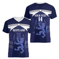Scotland Football Custom Women V-Neck T-Shirt 2026 Come On Scottish Dragon Thistle - Wonder Print Shop