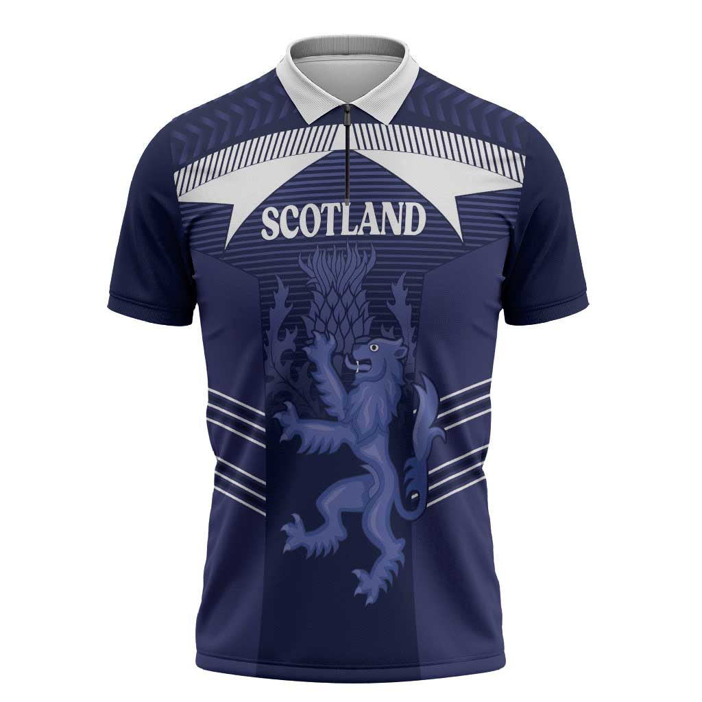Scotland Football Custom Zipper Polo Shirt 2026 Come On Scottish Dragon Thistle - Wonder Print Shop