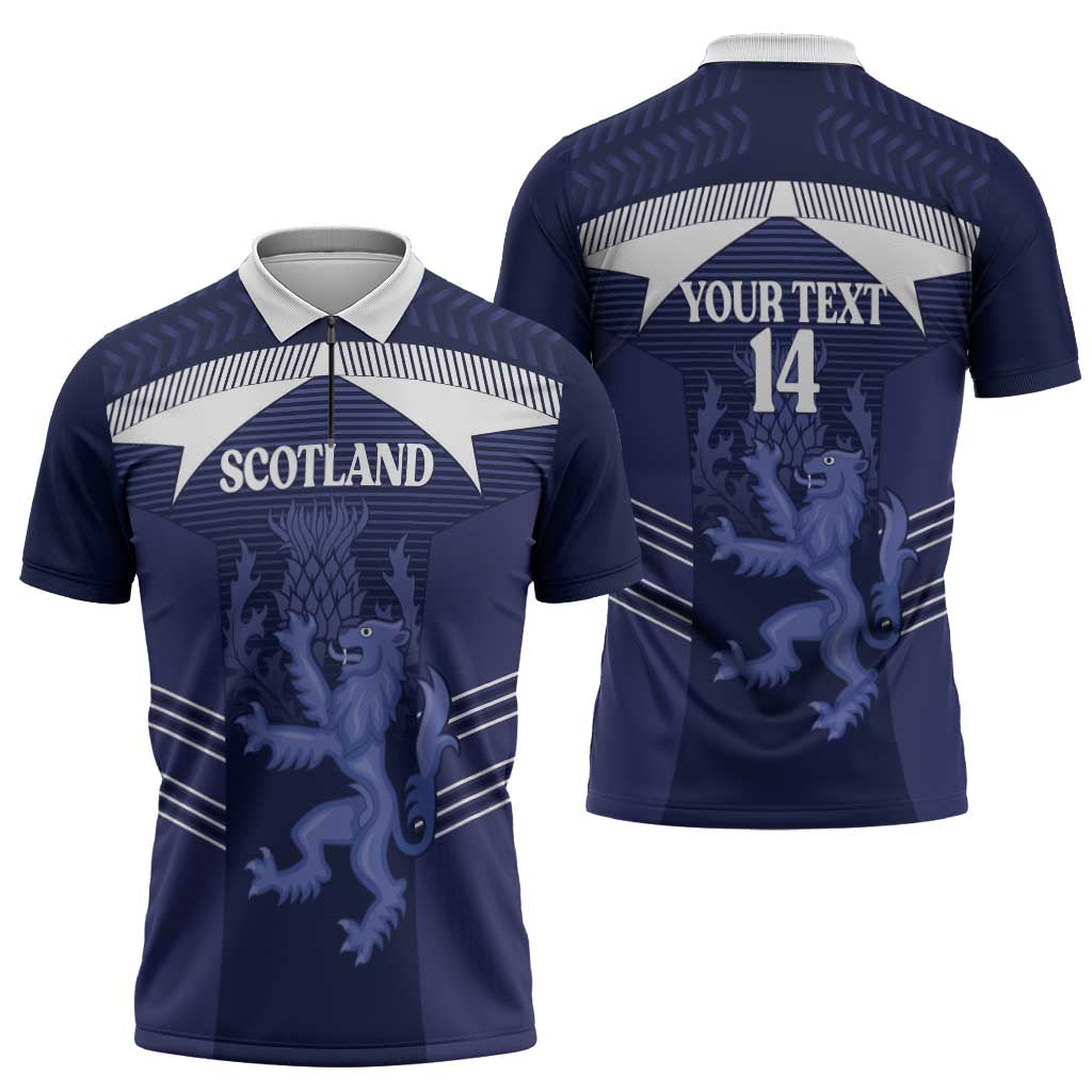 Scotland Football Custom Zipper Polo Shirt 2026 Come On Scottish Dragon Thistle - Wonder Print Shop