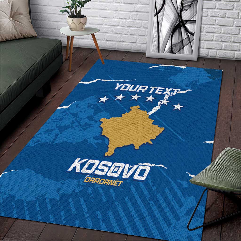 Custom Kosovo Football Area Rug Come On Dardanet