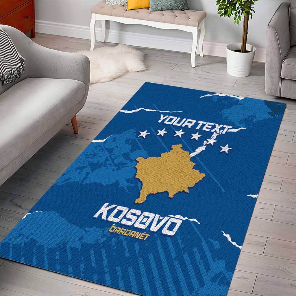 Custom Kosovo Football Area Rug Come On Dardanet