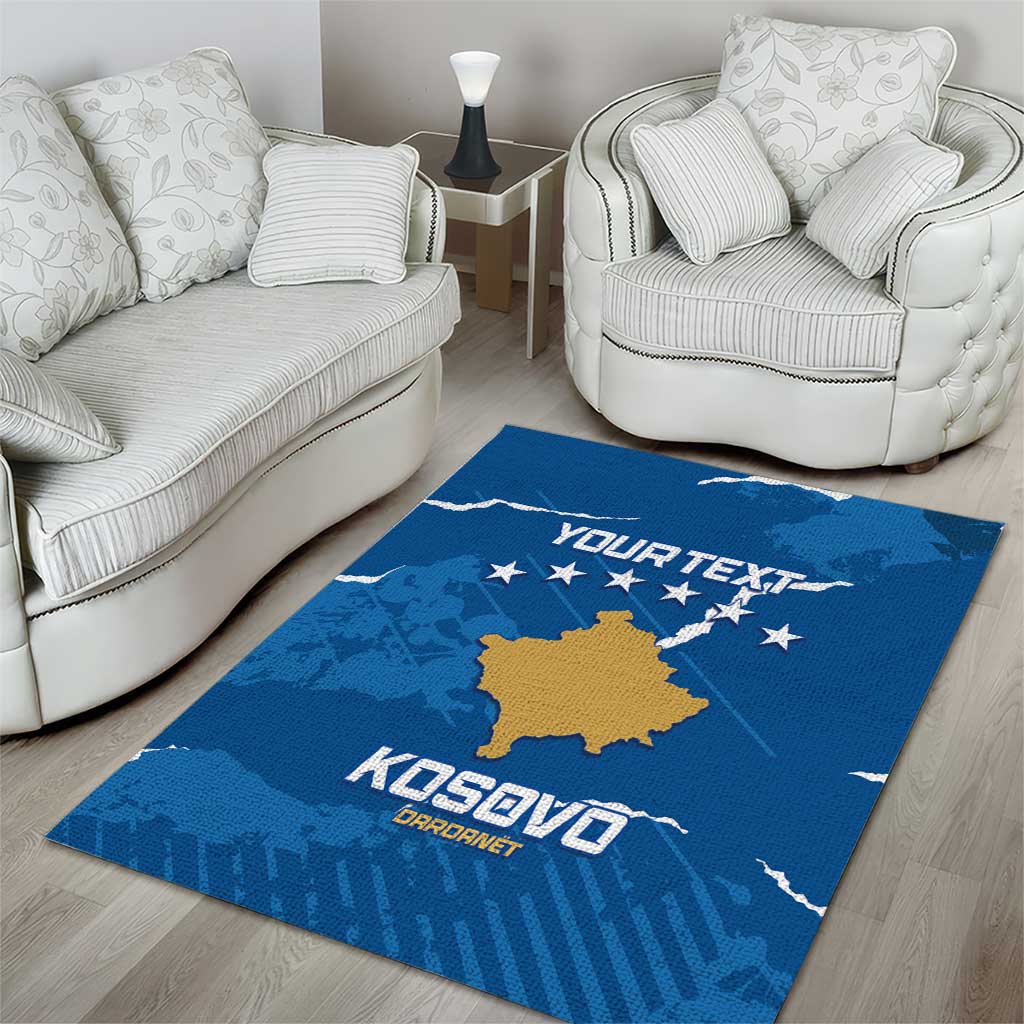 Custom Kosovo Football Area Rug Come On Dardanet
