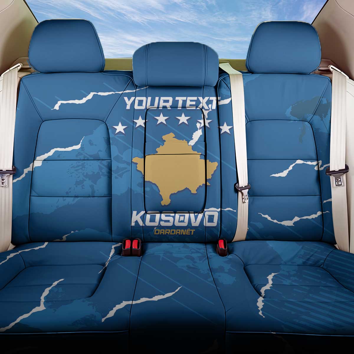 Custom Kosovo Football Back Car Seat Cover Come On Dardanet