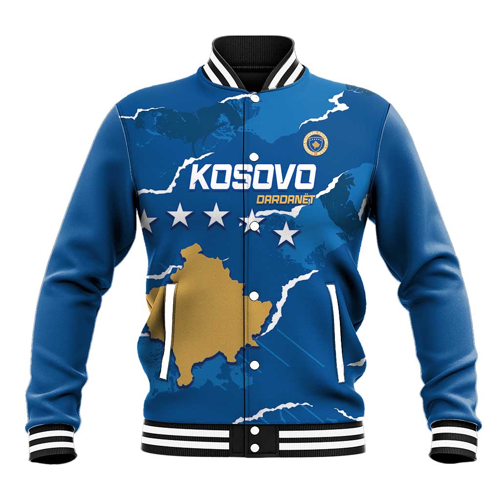 Custom Kosovo Football Baseball Jacket Come On Dardanet