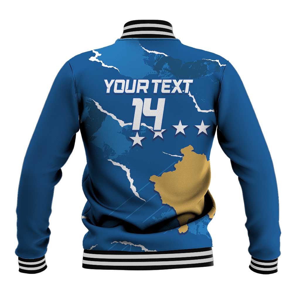Custom Kosovo Football Baseball Jacket Come On Dardanet