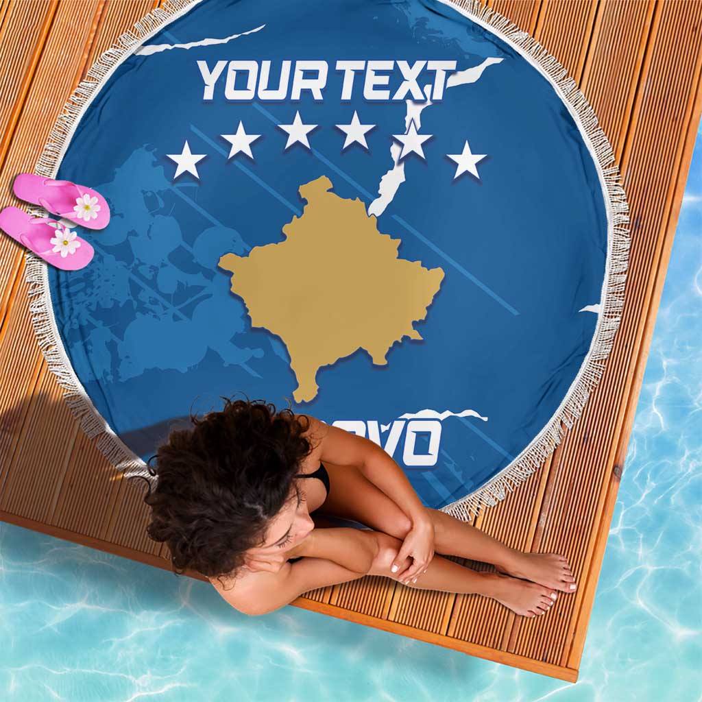 Custom Kosovo Football Beach Blanket Come On Dardanet