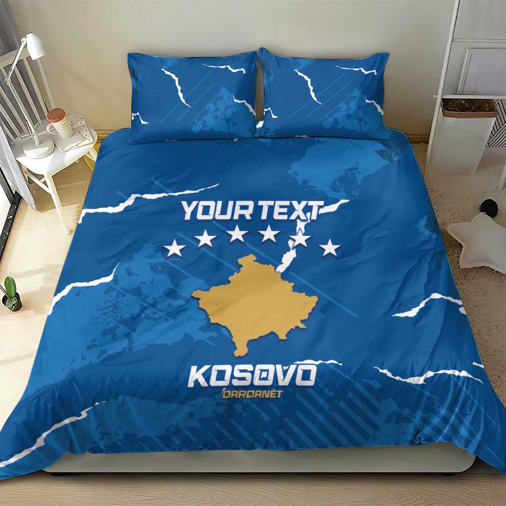 Custom Kosovo Football Bedding Set Come On Dardanet