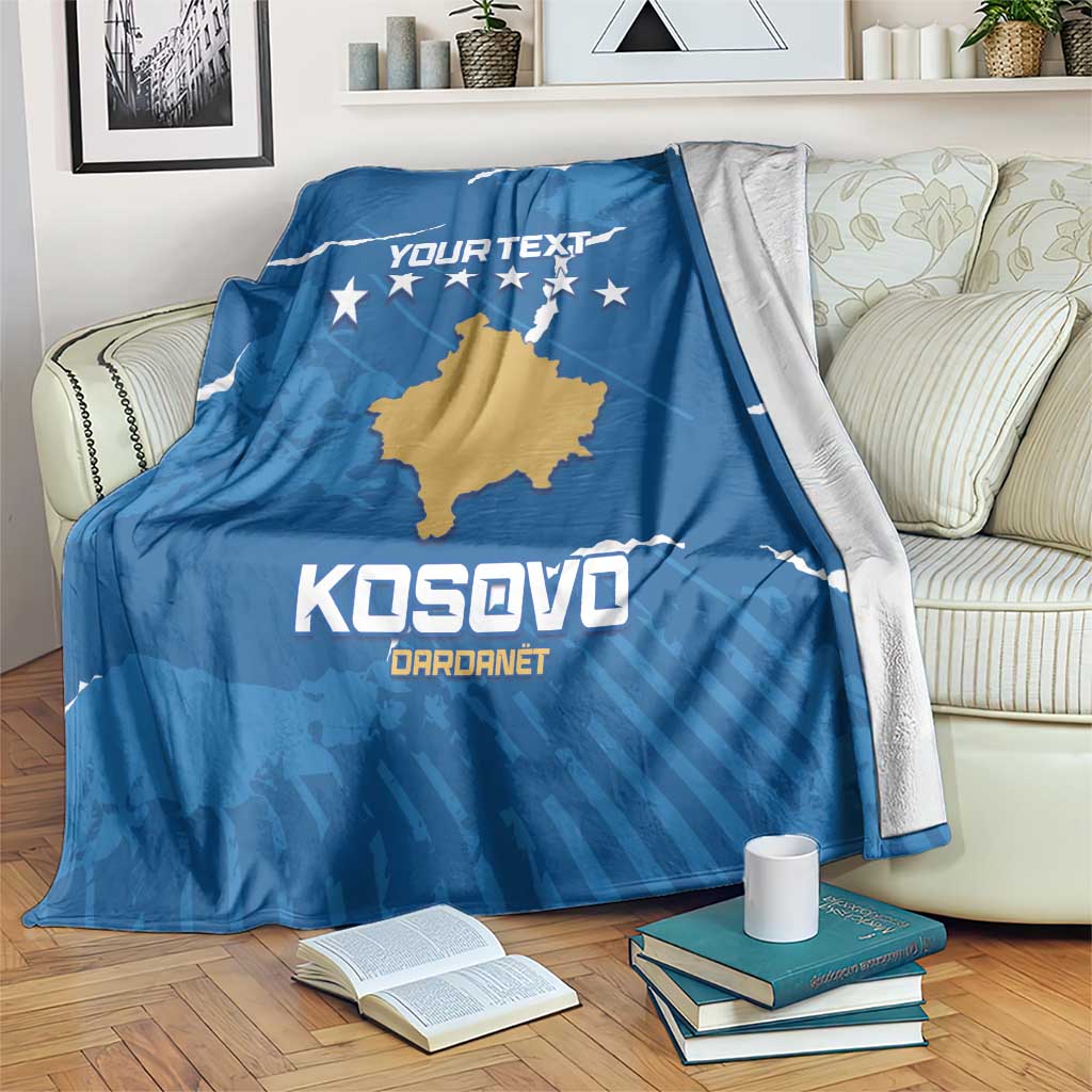 Custom Kosovo Football Blanket Come On Dardanet