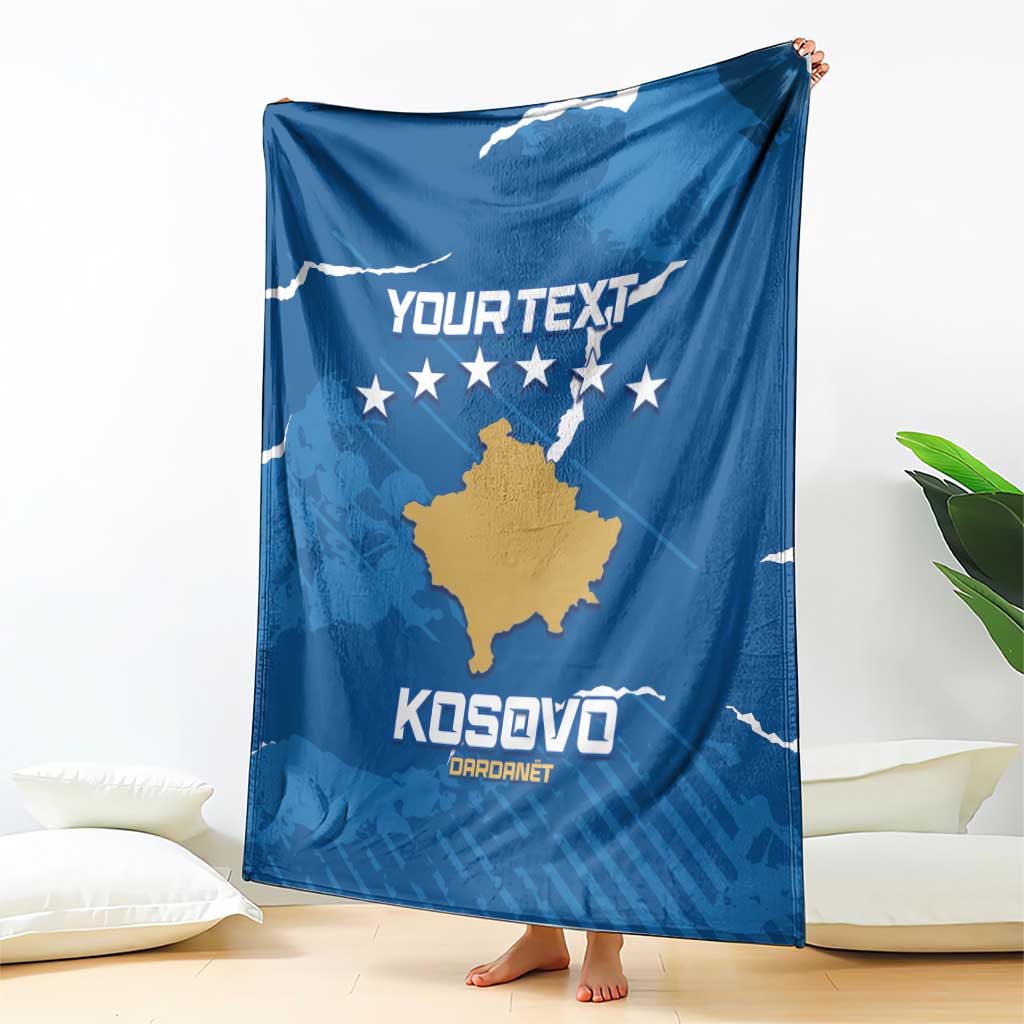 Custom Kosovo Football Blanket Come On Dardanet