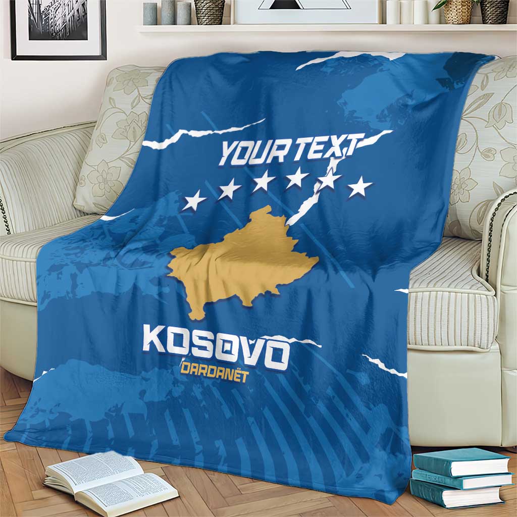 Custom Kosovo Football Blanket Come On Dardanet