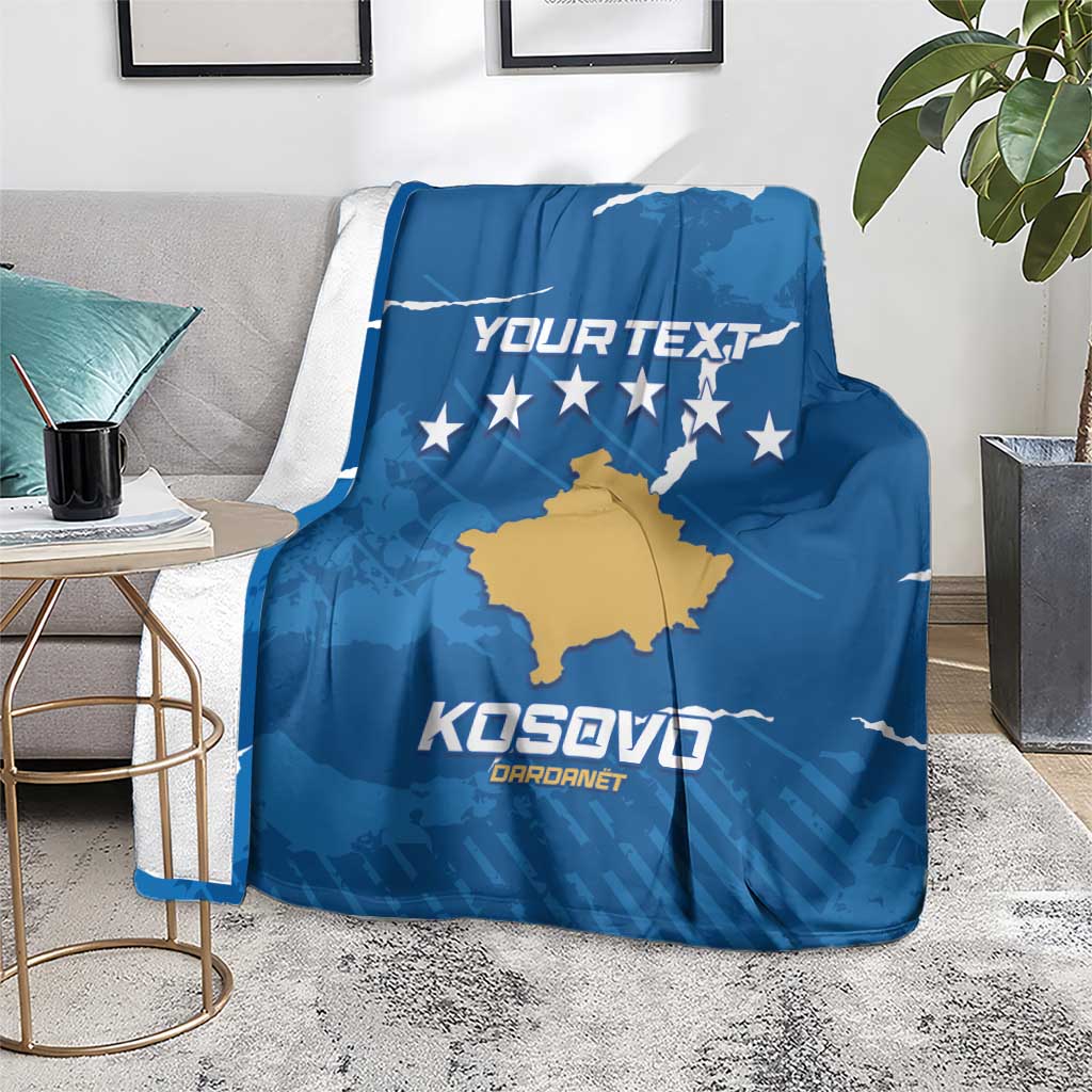 Custom Kosovo Football Blanket Come On Dardanet