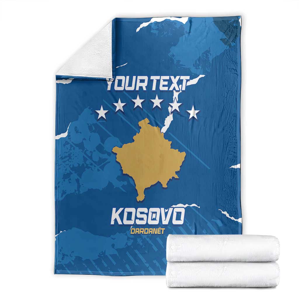 Custom Kosovo Football Blanket Come On Dardanet