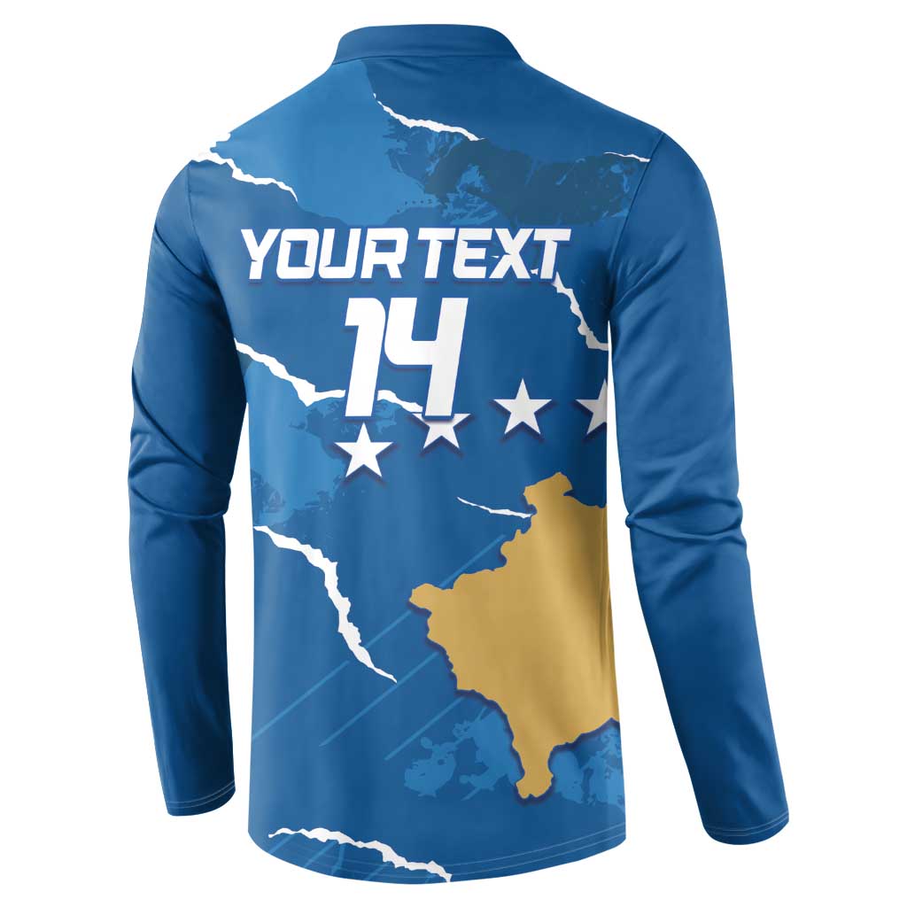 Custom Kosovo Football Button Sweatshirt Come On Dardanet