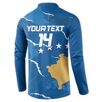 Custom Kosovo Football Button Sweatshirt Come On Dardanet