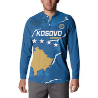 Custom Kosovo Football Button Sweatshirt Come On Dardanet