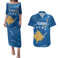 Custom Kosovo Football Couples Matching Puletasi and Hawaiian Shirt Come On Dardanet