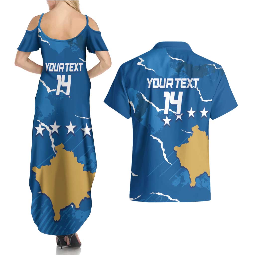 Custom Kosovo Football Couples Matching Summer Maxi Dress and Hawaiian Shirt Come On Dardanet