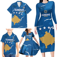 Custom Kosovo Football Family Matching Long Sleeve Bodycon Dress and Hawaiian Shirt Come On Dardanet