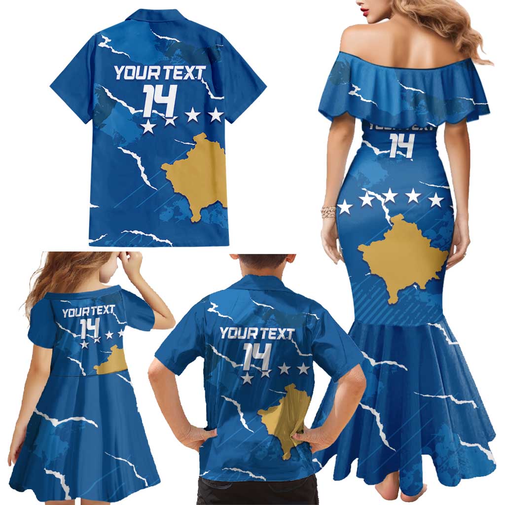 Custom Kosovo Football Family Matching Mermaid Dress and Hawaiian Shirt Come On Dardanet