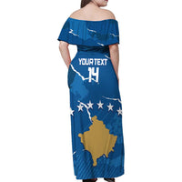 Custom Kosovo Football Family Matching Off Shoulder Maxi Dress and Hawaiian Shirt Come On Dardanet