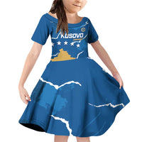 Custom Kosovo Football Family Matching Off Shoulder Short Dress and Hawaiian Shirt Come On Dardanet
