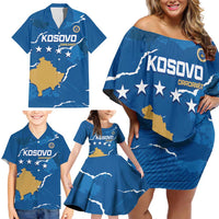 Custom Kosovo Football Family Matching Off Shoulder Short Dress and Hawaiian Shirt Come On Dardanet