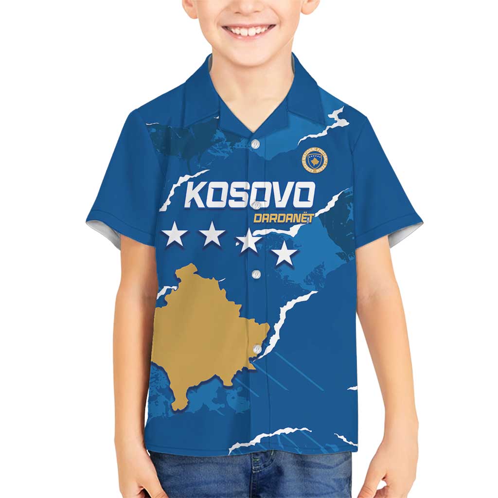 Custom Kosovo Football Family Matching Off Shoulder Short Dress and Hawaiian Shirt Come On Dardanet